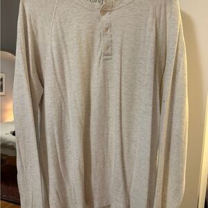 Faherty Men's Beige Long Sleeve Henley Shirt